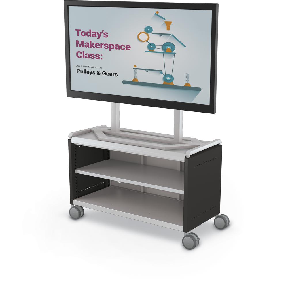 Compass Cabinet - Maxi H1 -Shelves / Casters / TV Mount - Black