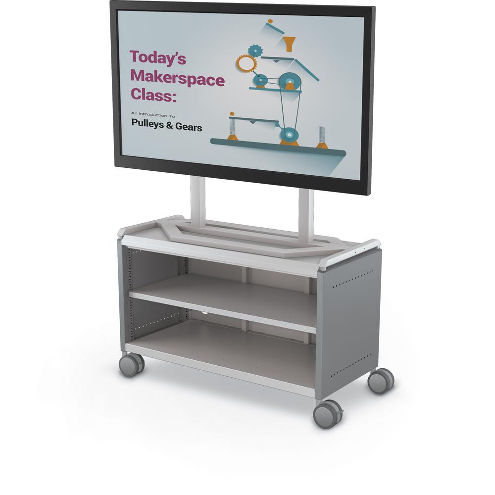 Compass Cabinet - Maxi H1 -Shelves / Casters / TV Mount - Cool Grey