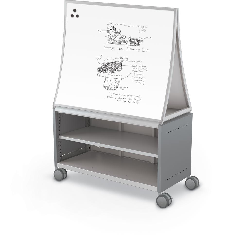 Compass Cabinet - Maxi H1 -Shelves / Casters / Ogee Board - Cool Grey
