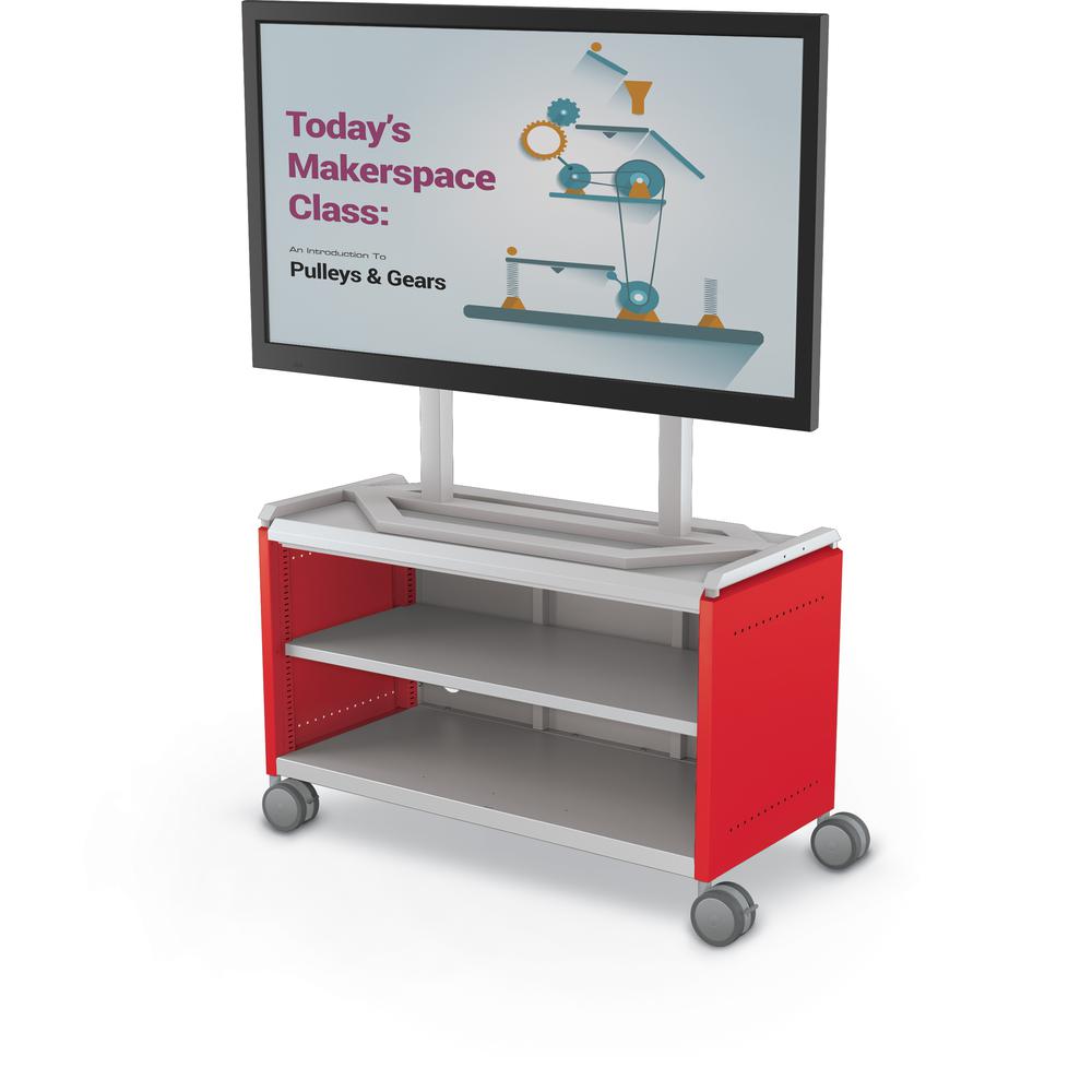 Compass Cabinet - Maxi H1 -Shelves / Casters / TV Mount - Red