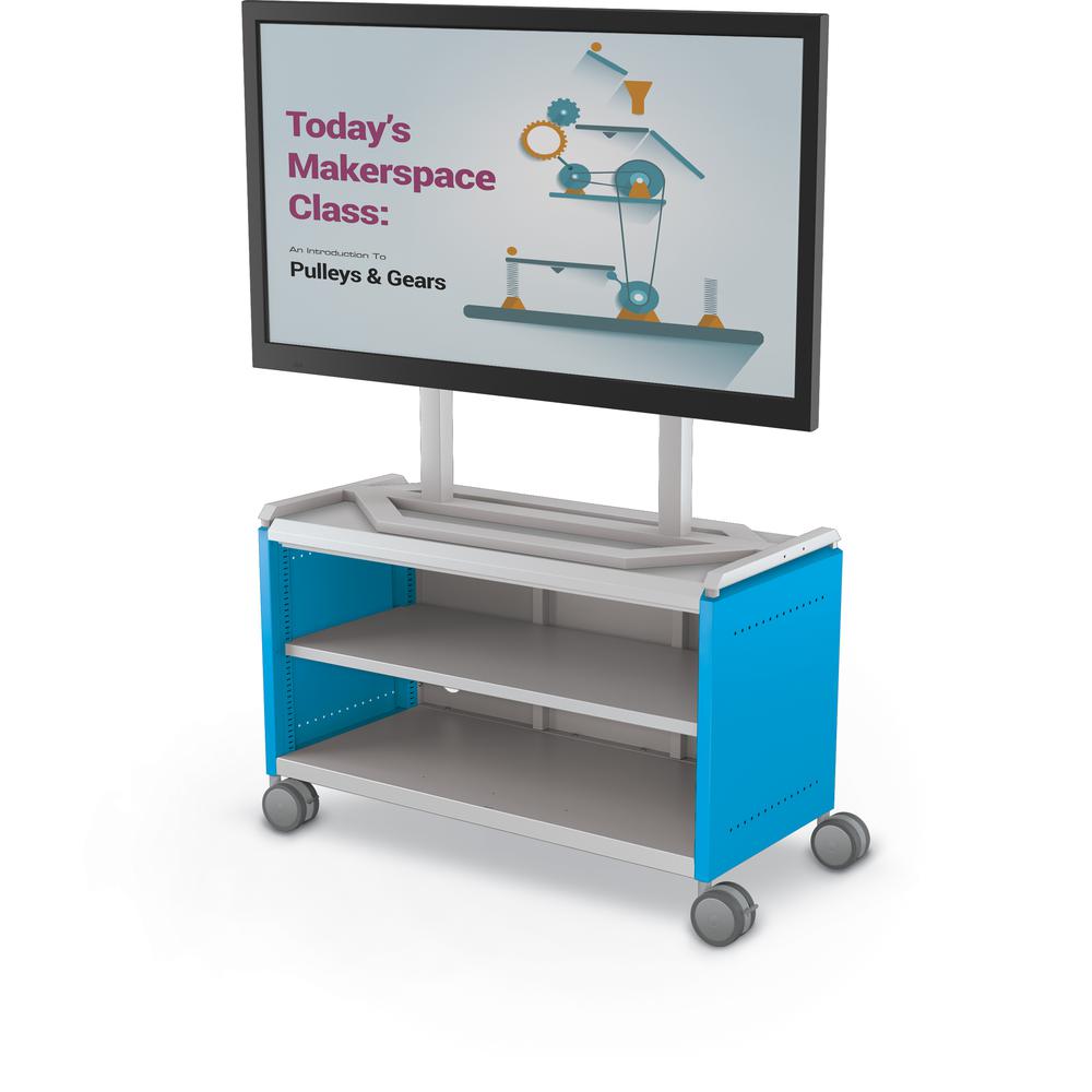 Compass Cabinet - Maxi H1 -Shelves / Casters / TV Mount - Blue