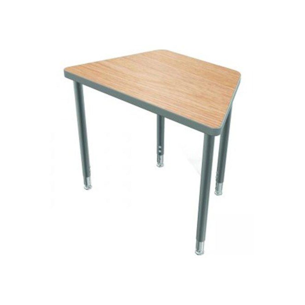 Snap Desk Configurable Student Desking - Large Trap - Fusion Maple Top Surface And Black Edgeband - Black Horseshoe Legs - No Bookbox
