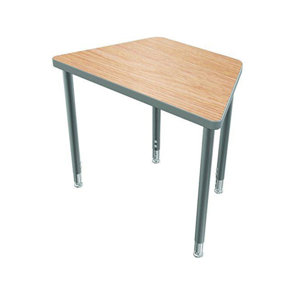 Snap Desk Configurable Student Desking - Large Rectangle - Fusion Maple Top Surface And Black Edgeband - Black Horseshoe Legs