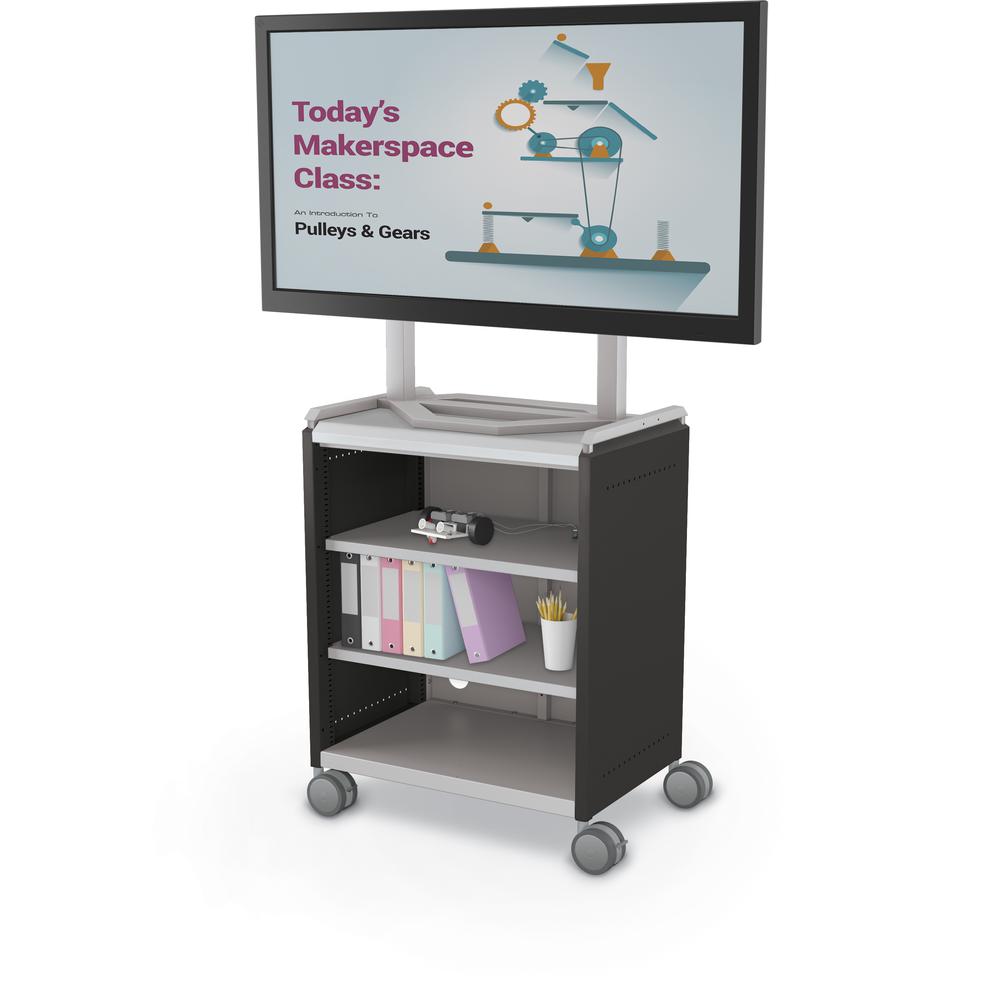 Compass Cabinet - Midi H2 -Shelves / Casters / TV Mount -Black