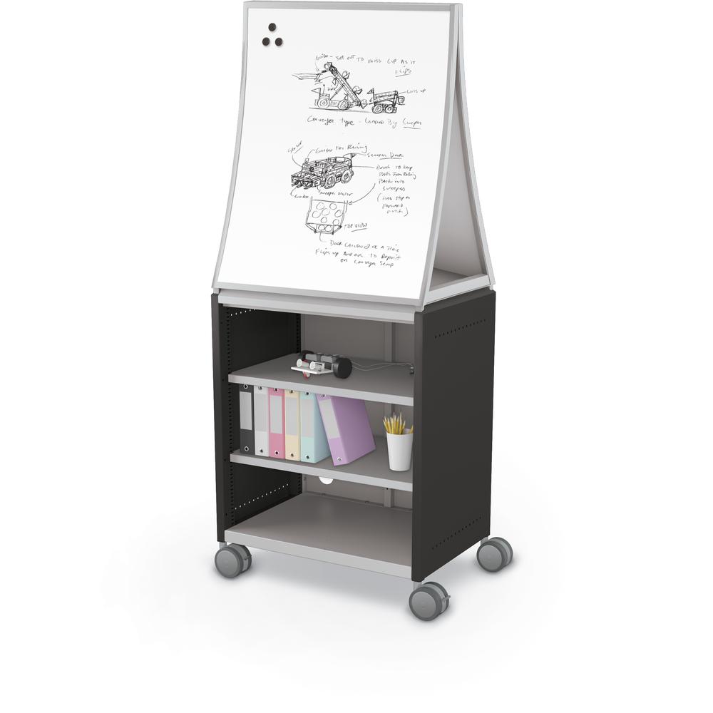 Compass Cabinet - Midi H2 -Shelves / Casters / Ogee Board - Black