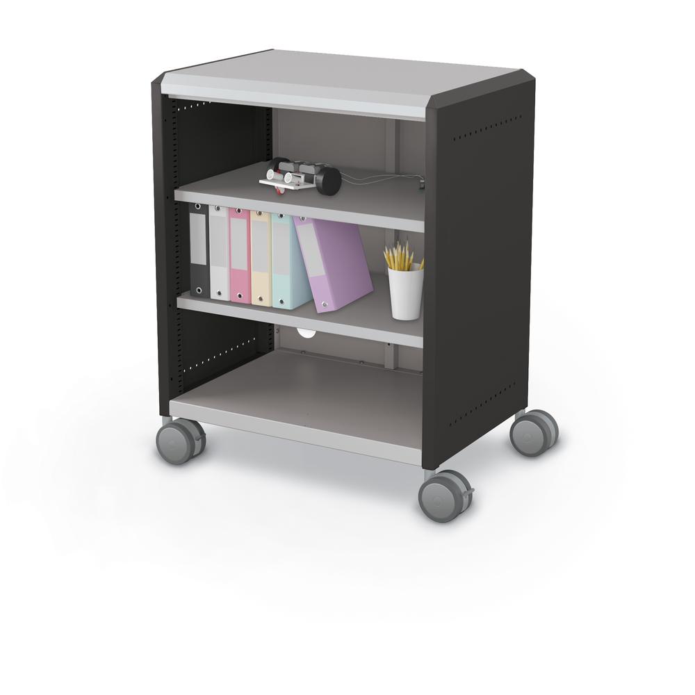 Compass Cabinet - Midi H2 -Shelves / Casters - Black