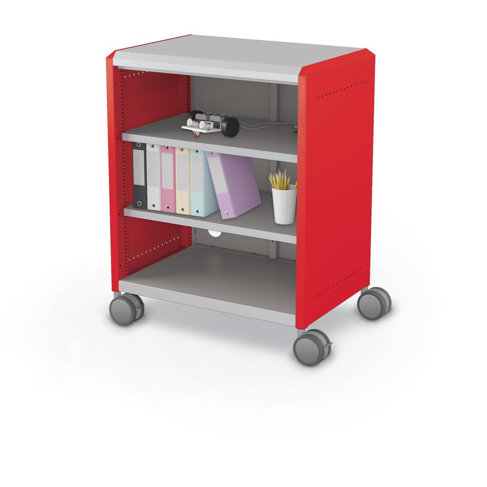 Compass Cabinet - Midi H2 -Shelves / Casters - Red
