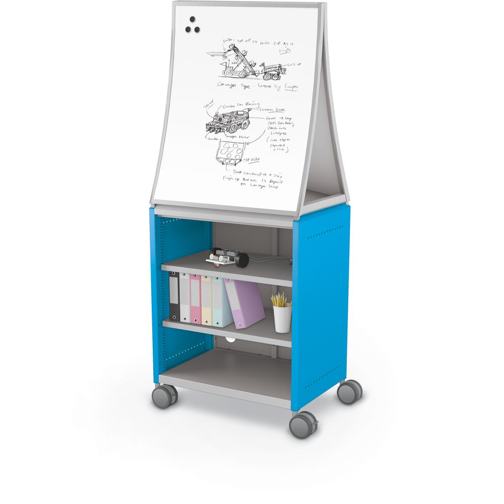 Compass Cabinet - Midi H2 -Shelves / Casters / Ogee Board - Blue