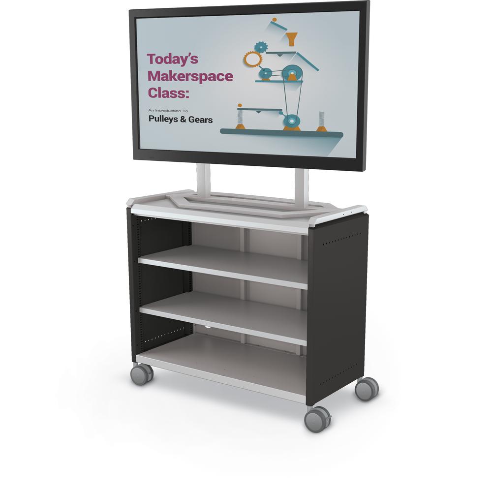 Compass Cabinet - Maxi H2 -Shelves / Casters / TV Mount - Black