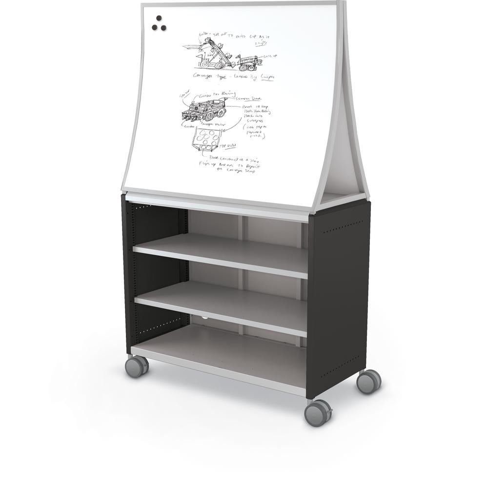Compass Cabinet - Maxi H2 -Shelves / Casters / Ogee Board - Black