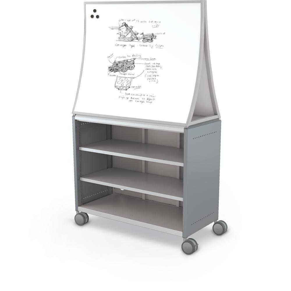 Compass Cabinet - Maxi H2 -Shelves / Casters / Ogee Board - Cool Grey