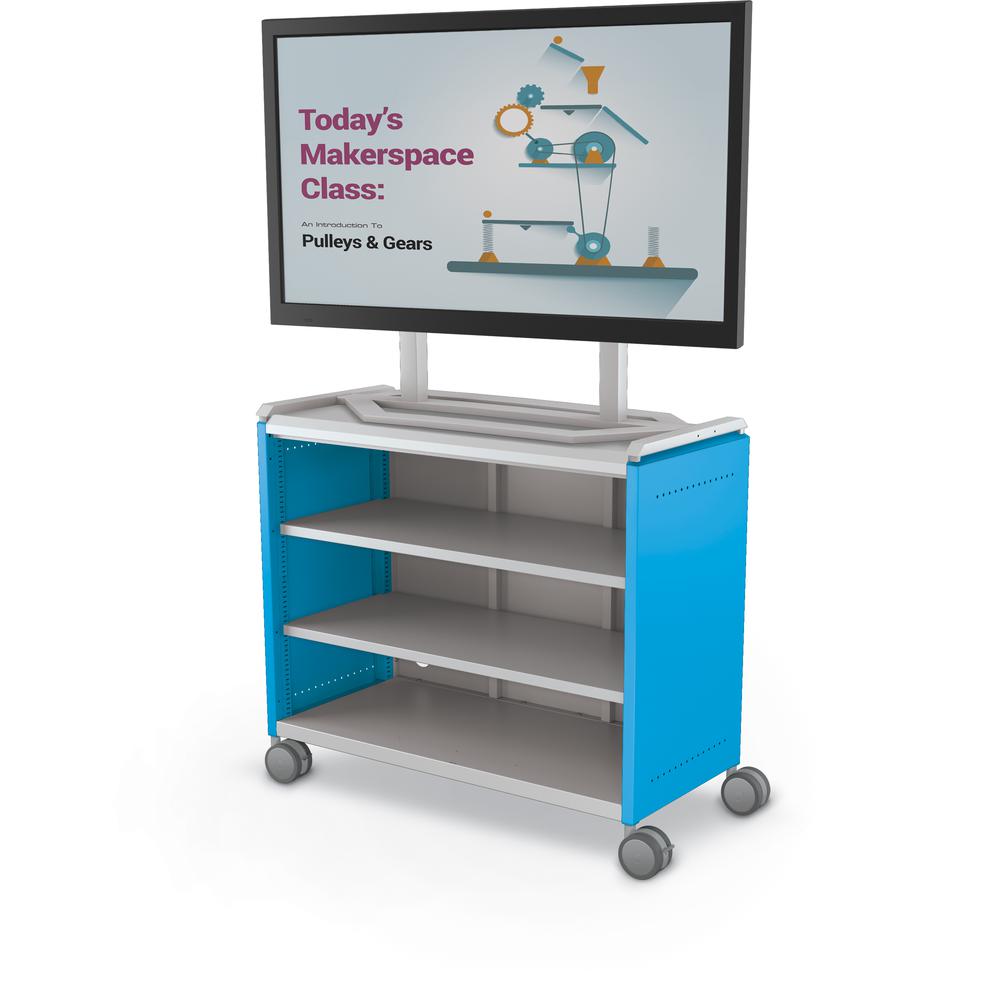 Compass Cabinet - Maxi H2 -Shelves / Casters / TV Mount - Blue