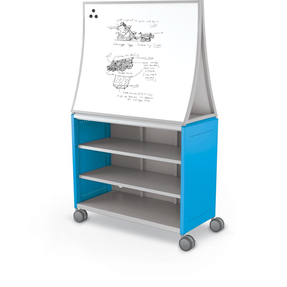 Compass Cabinet - Maxi H2 -Shelves / Casters / Ogee Board - Blue