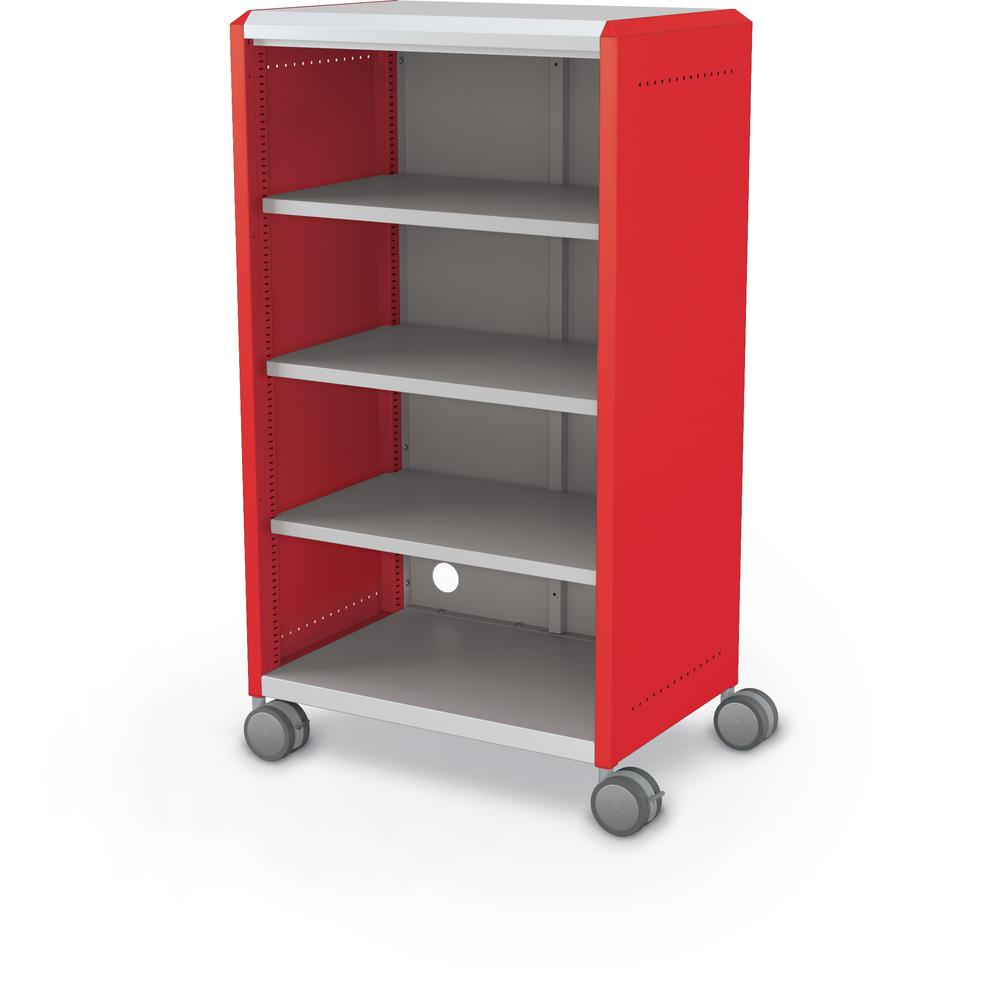 Compass Cabinet - Midi H3 -Shelves / Casters - Red