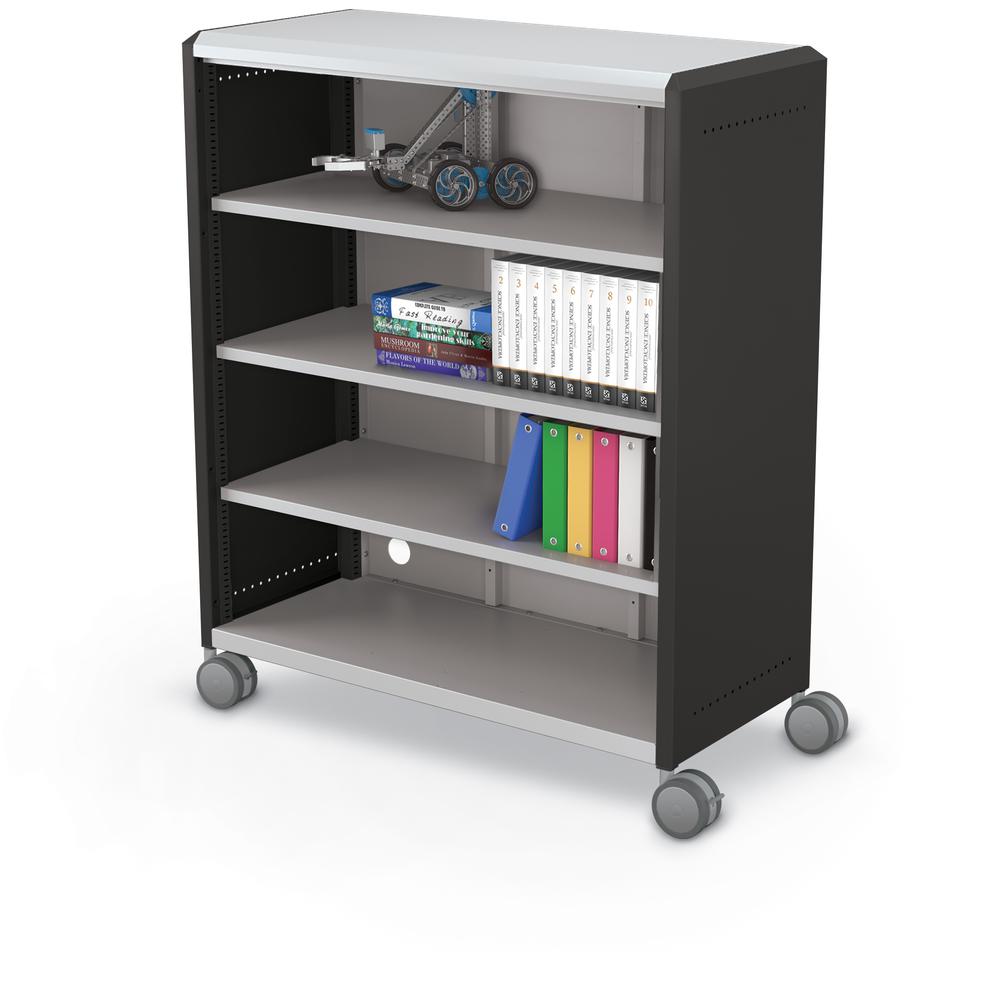 Compass Cabinet - Maxi H3 -Shelves / Casters - Black