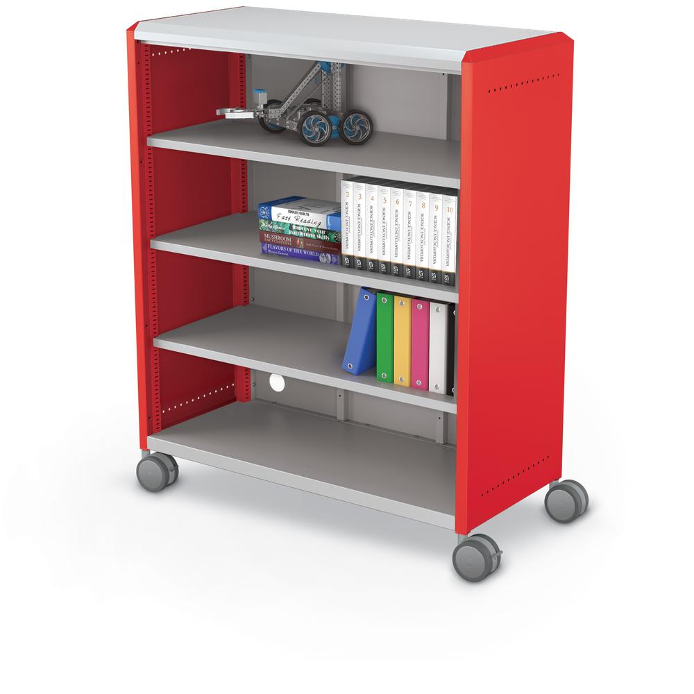Compass Cabinet - Maxi H3 -Shelves / Casters - Red