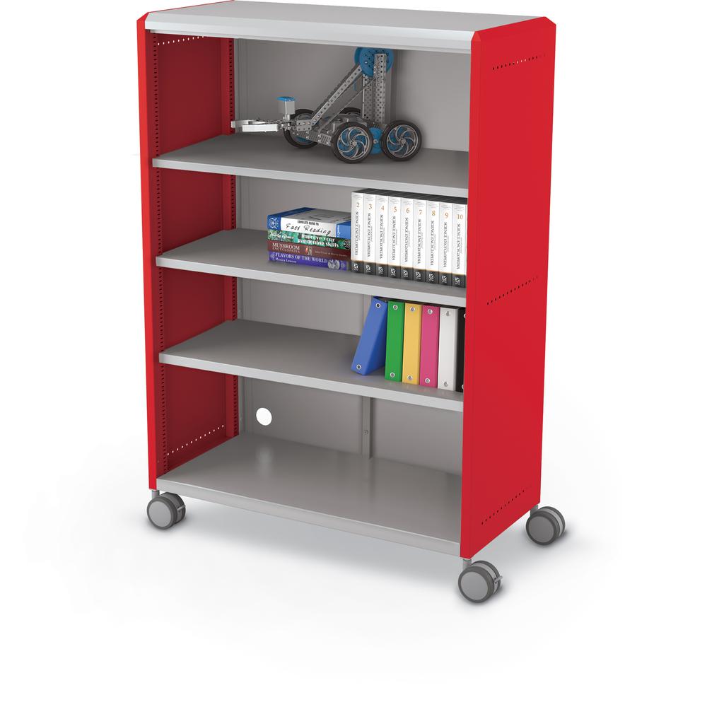 Compass Cabinet - Grande -Shelves / Casters - Red