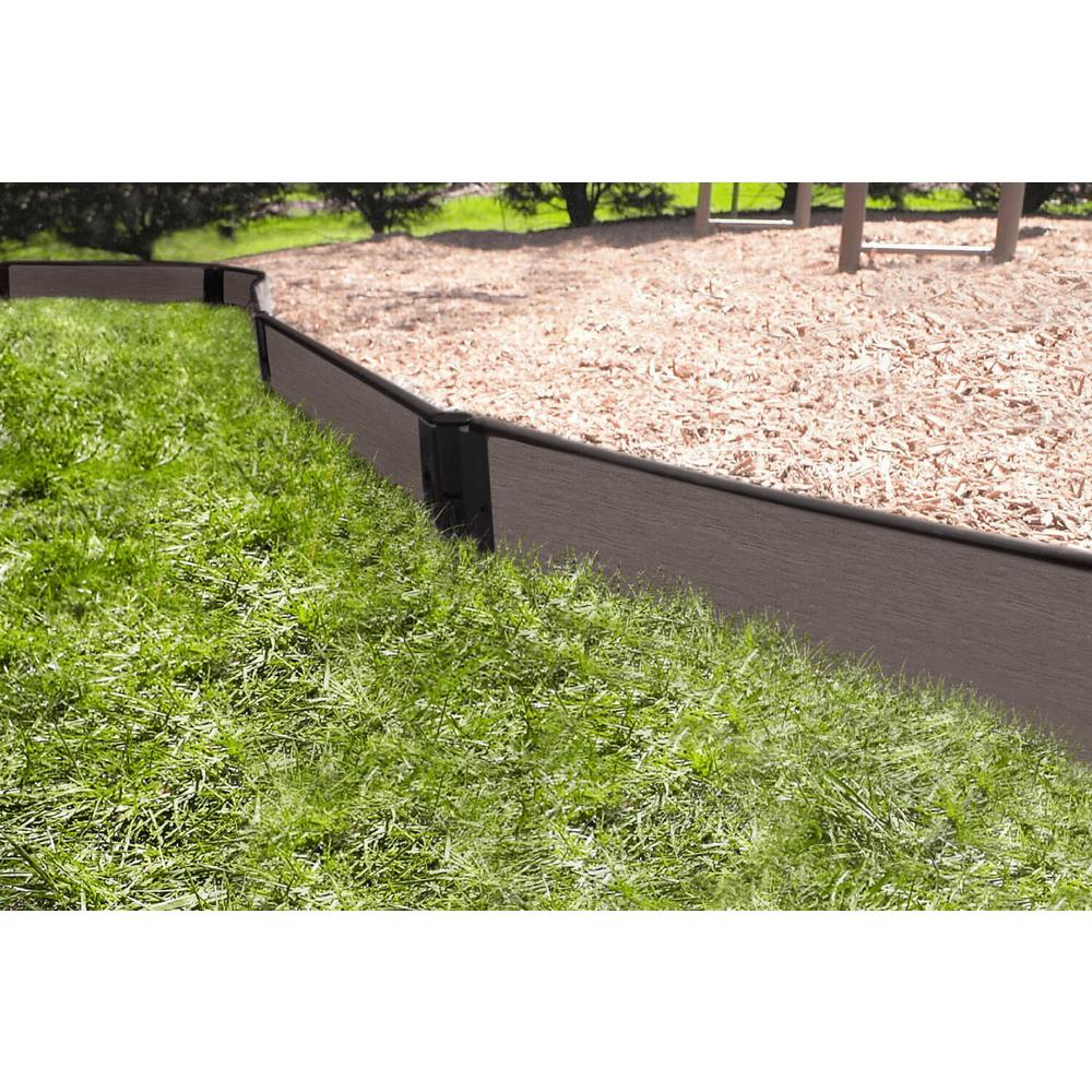 Weathered Wood Straight Playground Border Kit 64' - 1" Profile