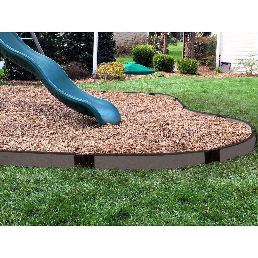 Weathered Wood Curved Playground Border 16' - 1" Profile