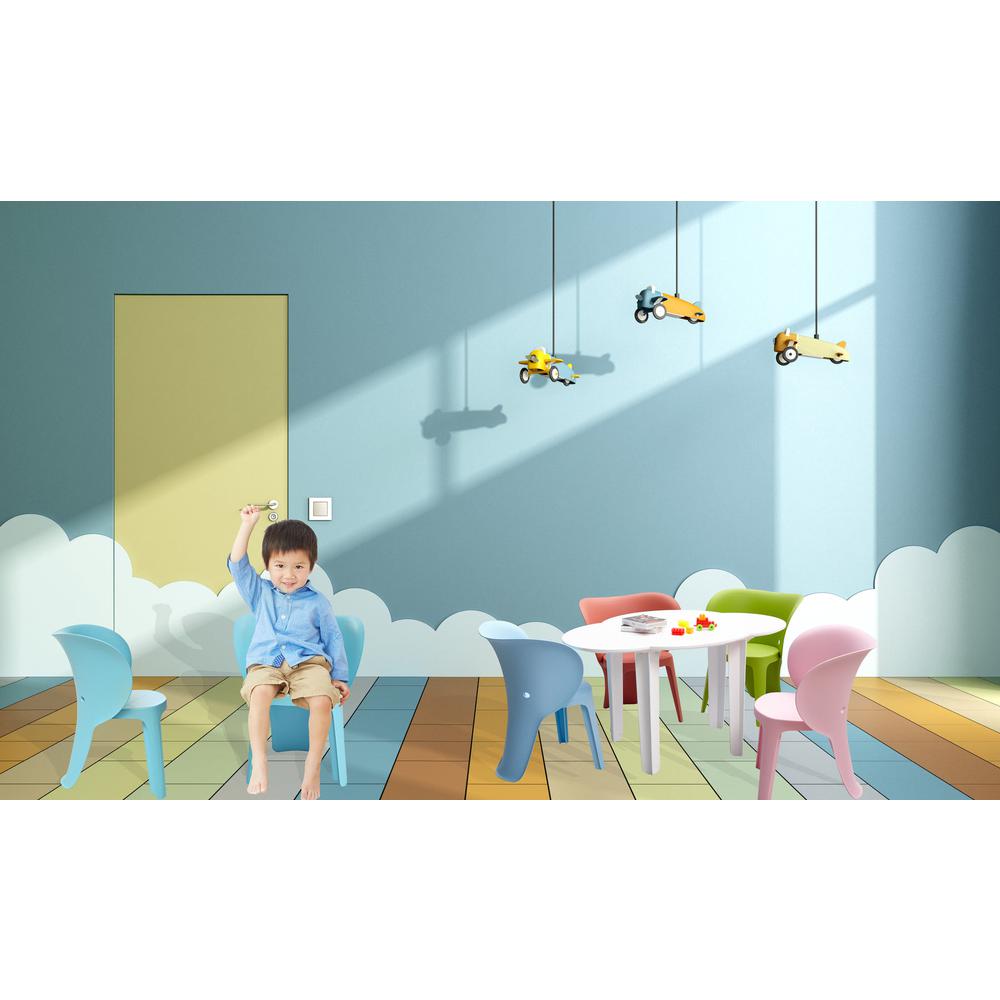 Elephant Polypropylene Kids Chair, Set of 4, Purple