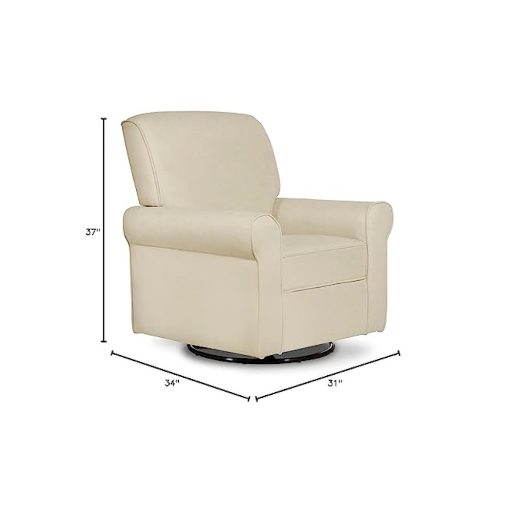 Evolur London Upholstered 360 Swive l Glider I Rocker I Nursery Glider I Durable Soft Fabric, 614-SHELL