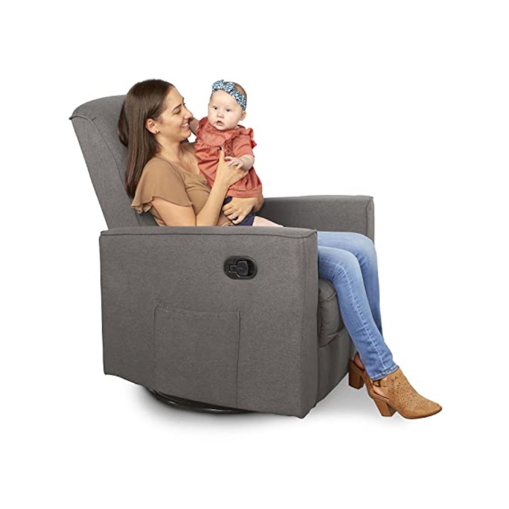 Evolur Raleigh Basic Glider |Recliner| Rocker, 610-RUSTICGRY