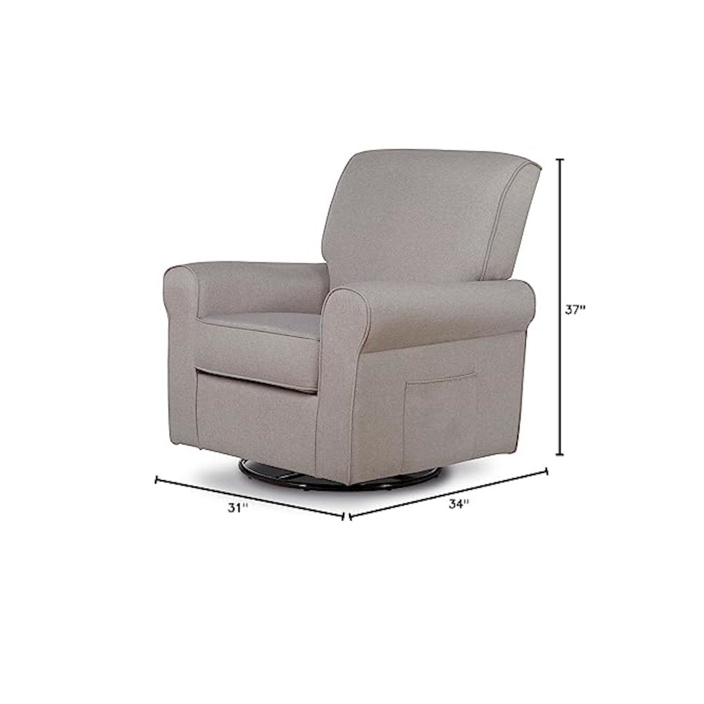 Evolur London Upholstered 360 Swive l Glider I Rocker I Nursery Glider I Durable Soft Fabric, 614-FOSSIL
