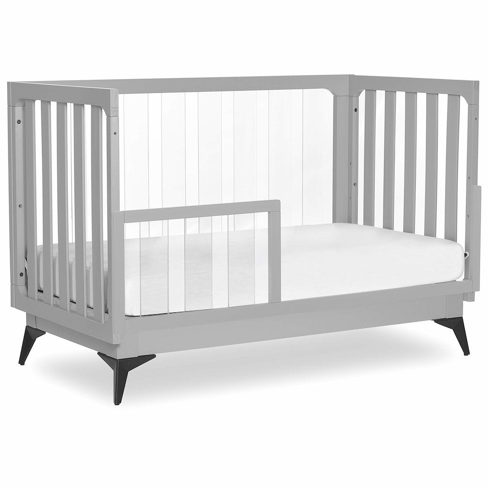 Evolur Acrylic Millennium 4 in 1 Convertible Crib Toddler Rail I Easily Coverts to Toddler Bed and I Acrylic Slats , 702AC-PG