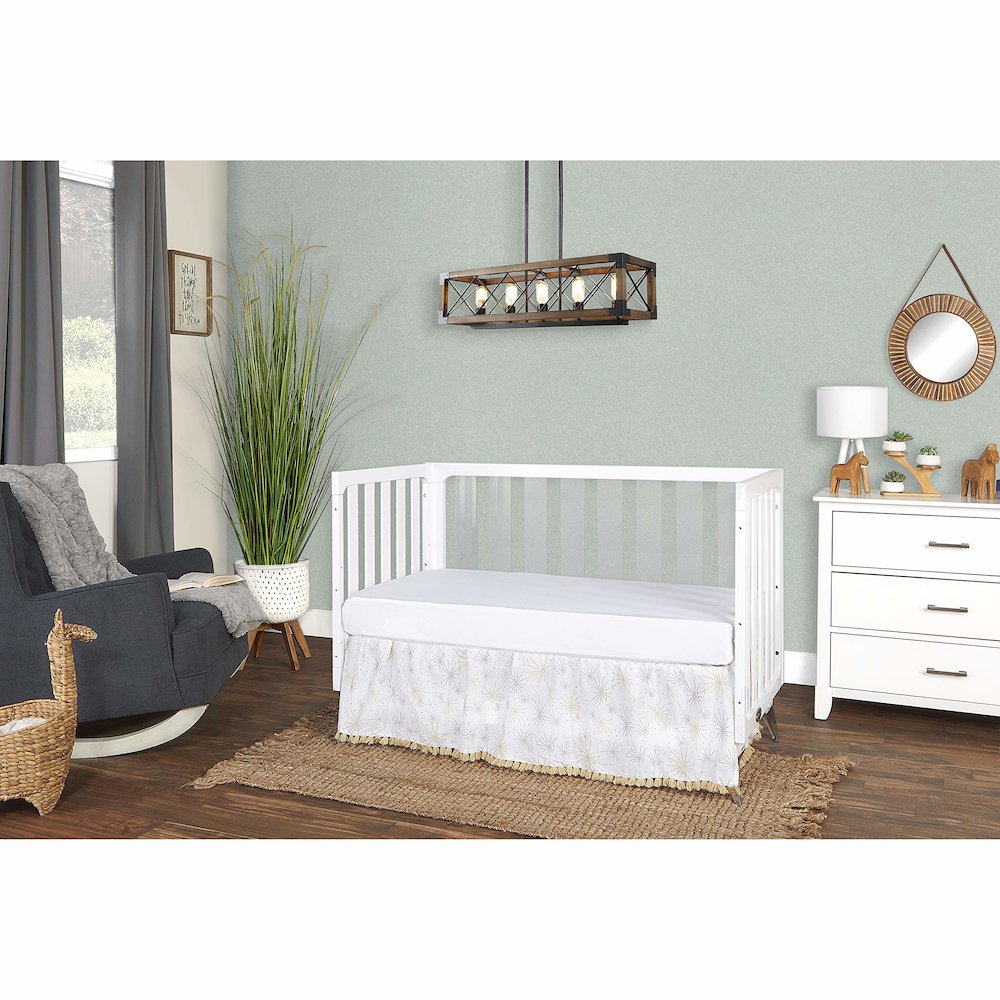 Evolur Acrylic Millennium 4 in 1 Convertible Crib Toddler Rail I Easily Coverts to Toddler Bed and I Acrylic Slats , 702AC-W