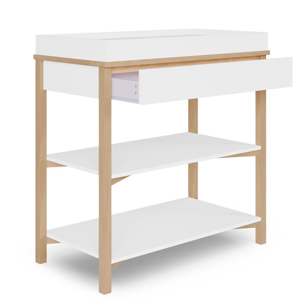 Dream On Me Owen Changing Table in Vintage White Oak, JPMA Certified