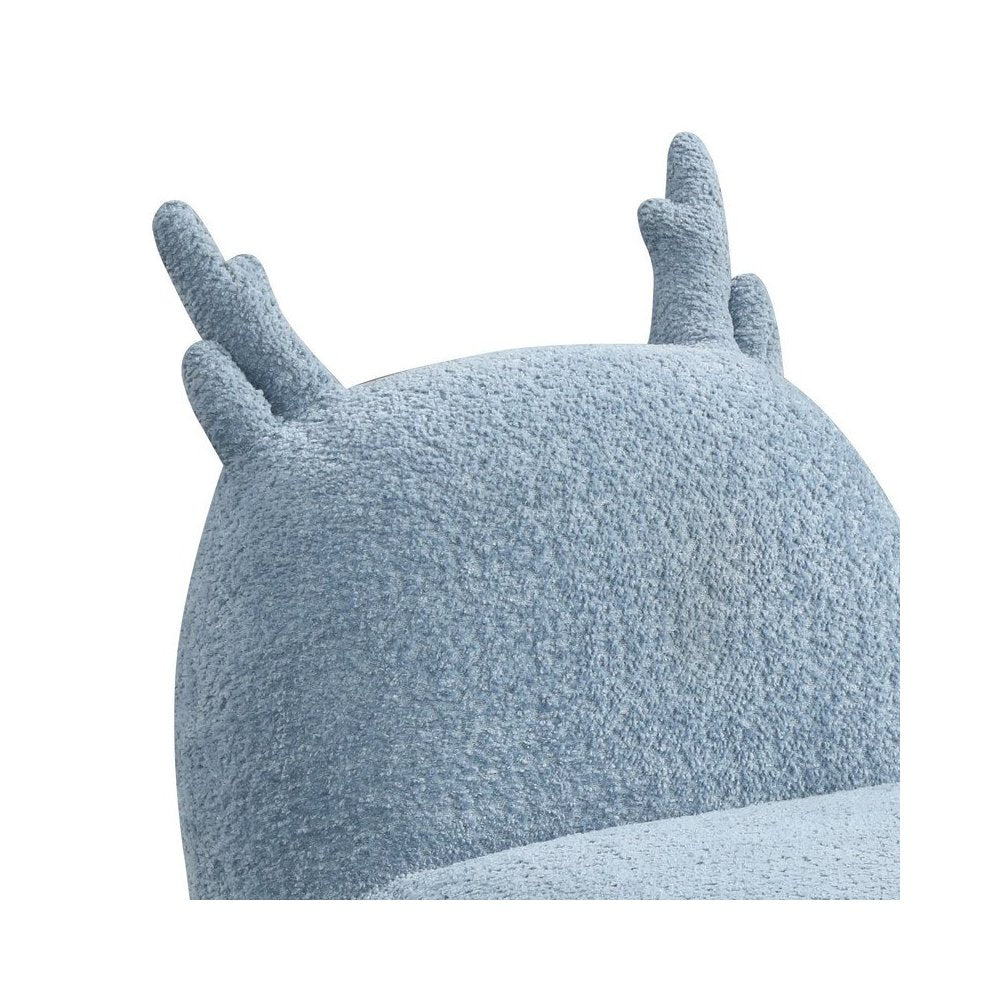 Weston 21.5"W Blue Chenille Deer-Shaped Kids Chair