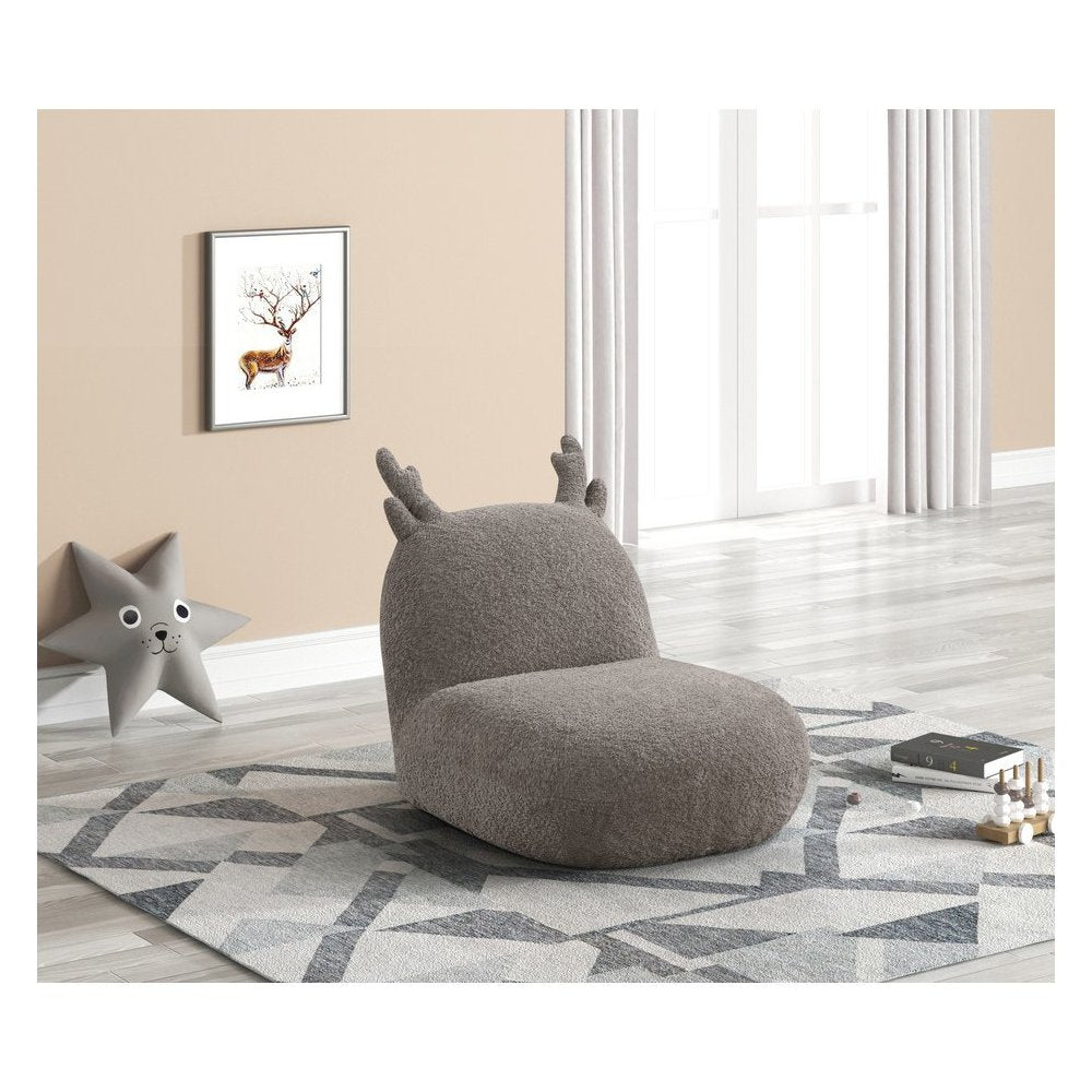 Weston 21.5"W Brown Chenille Deer-Shaped Kids Chair