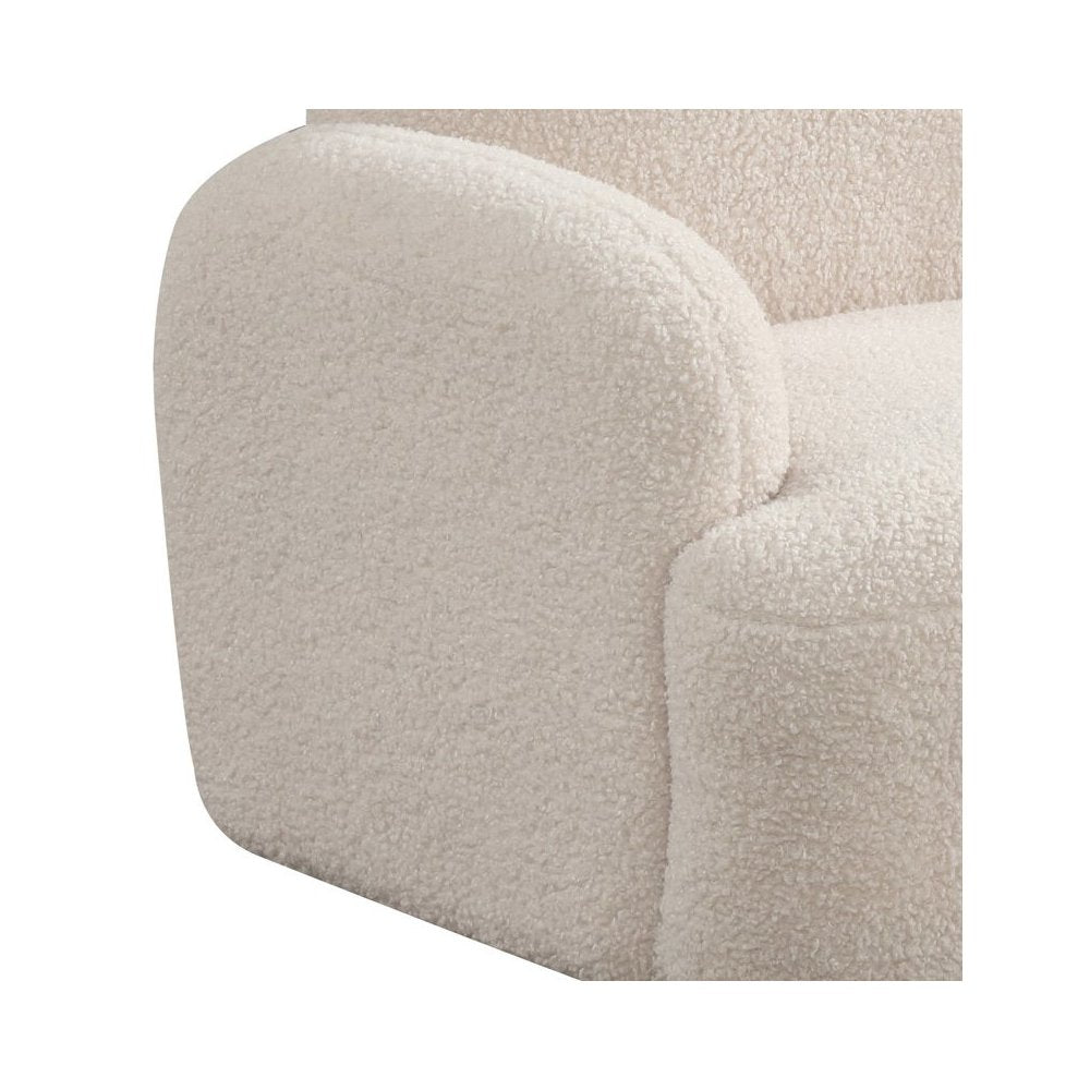 Raelynn 25.5"W Beige Sherpa Bear-Shaped Kids Armchair