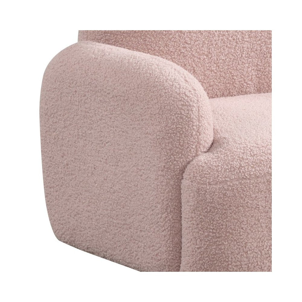 Raelynn 25.5"W Pink Sherpa Bear-Shaped Kids Armchair