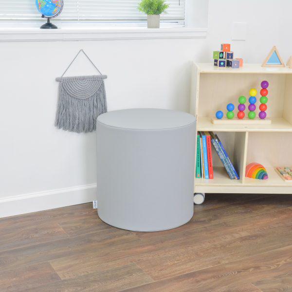 Ottoman - 22 Diameter x 22 H - Tranquility - Gray