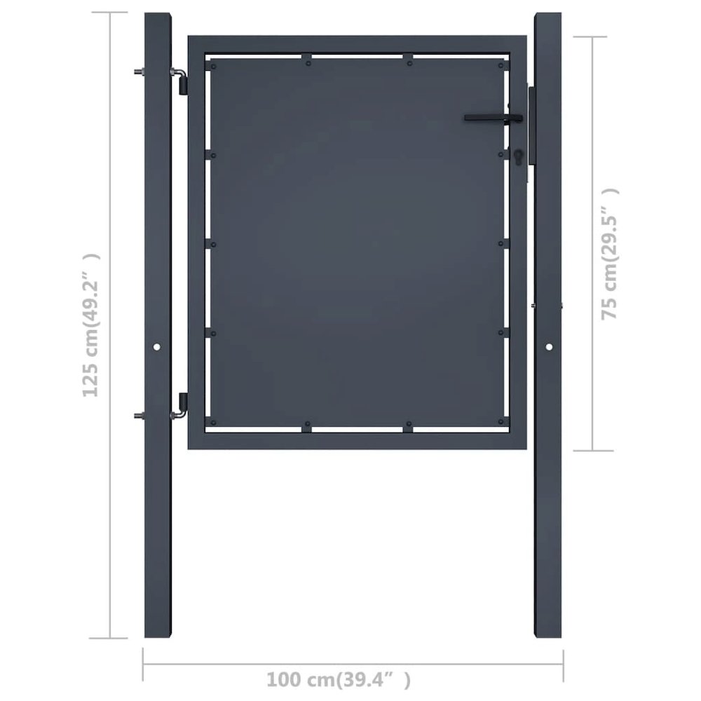 vidaXL Garden Gate Steel 39.4"x29.5" Anthracite 4517
