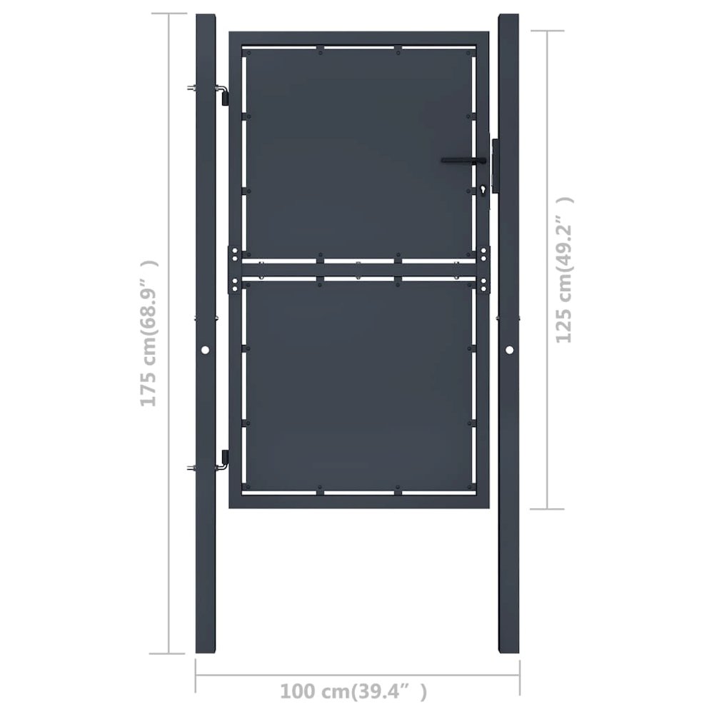 vidaXL Garden Gate Steel 39.4"x49.2" Anthracite 4519