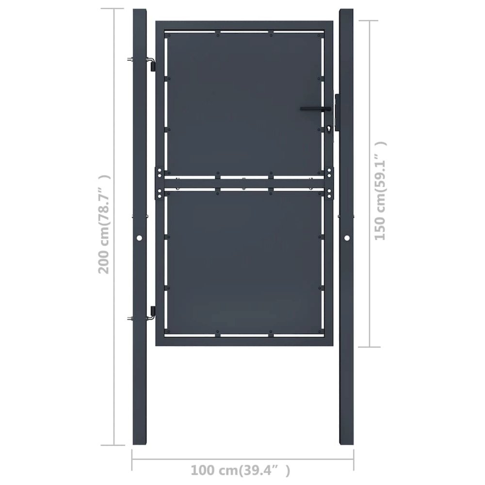 vidaXL Garden Gate Steel 39.4"x59.1" Anthracite 4520