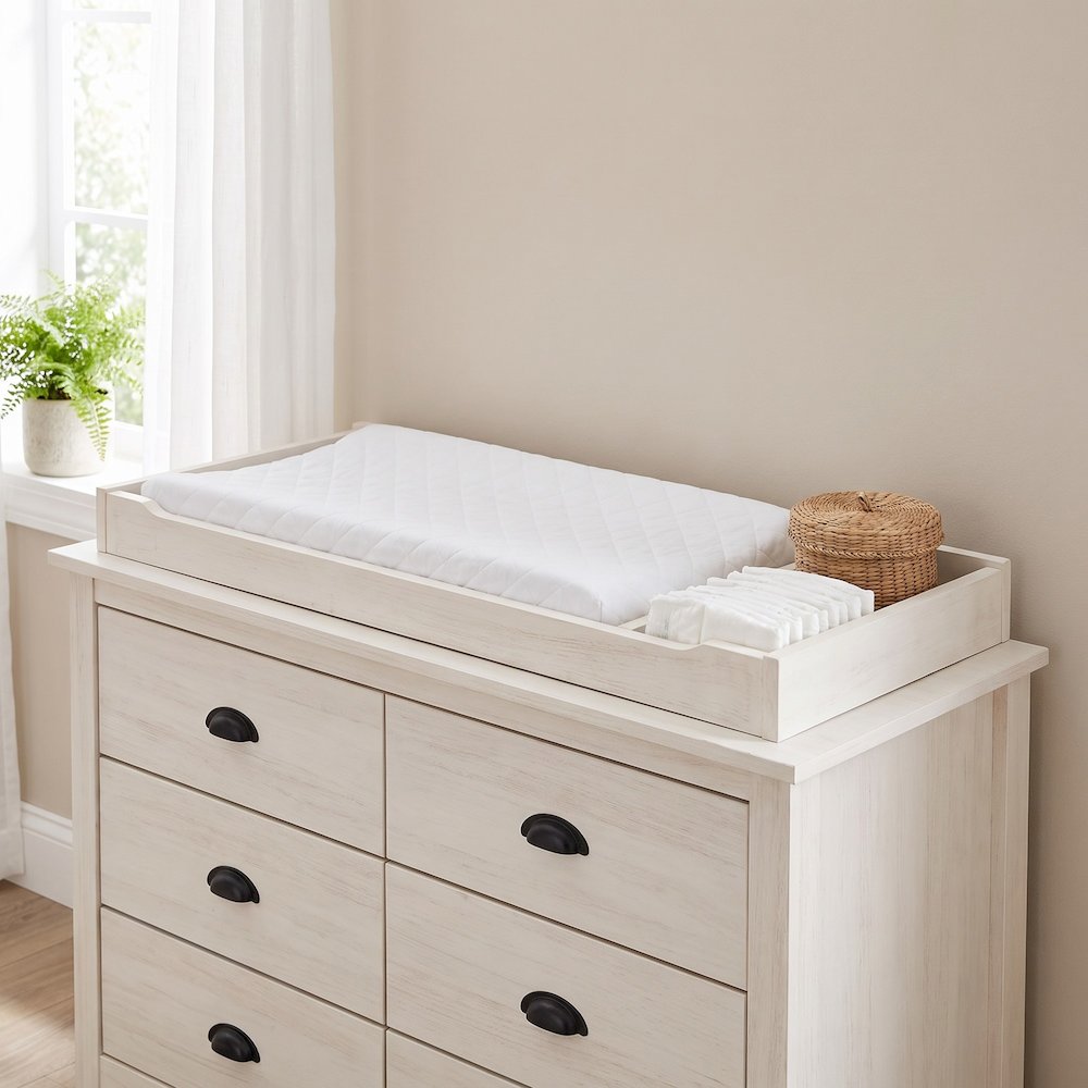 Westwood Design Westfield Changing Tray - Brushed White Finish