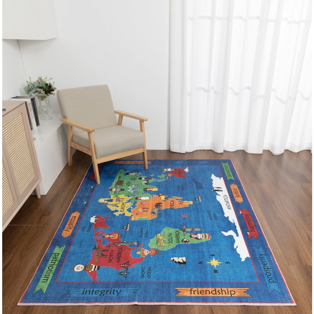 Kids 07 World Map Educational Rug