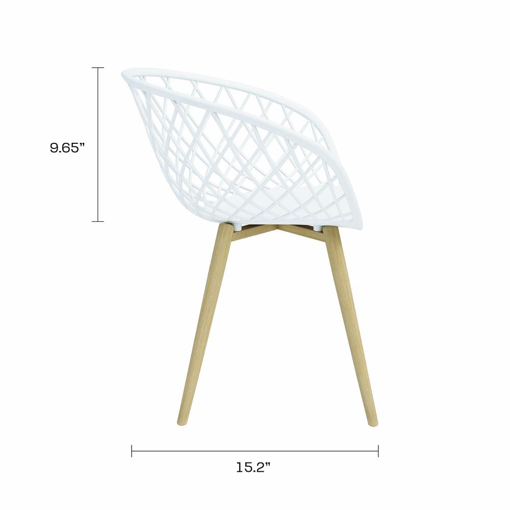 Jamesdar Kurv Mini Kids Chair, White and Natural (Set of 2)
