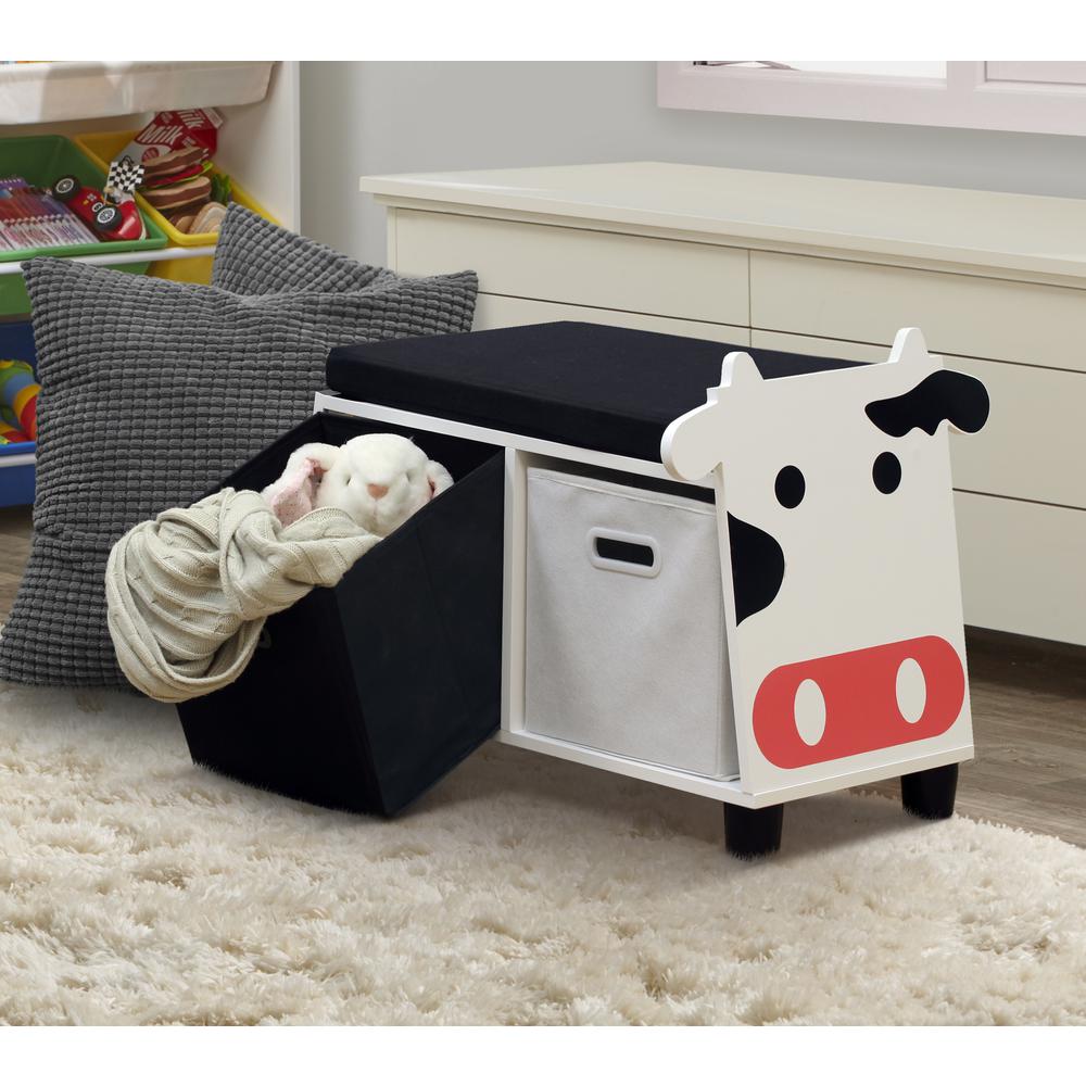 Children’s Cow Storage Bench With Cushion