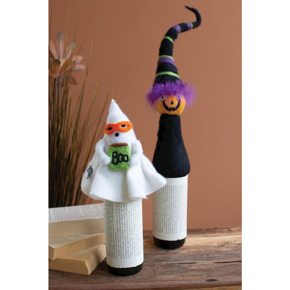 Felt Halloween Jack-O-Lantern Bottle Topper
