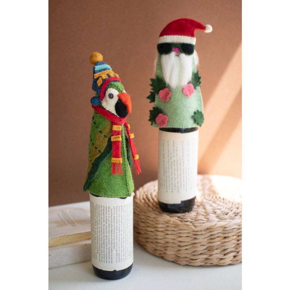 Felt Bottle Topper Parrot