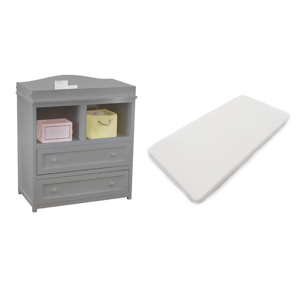 Leila 2-Drawer Changing Table Gray
