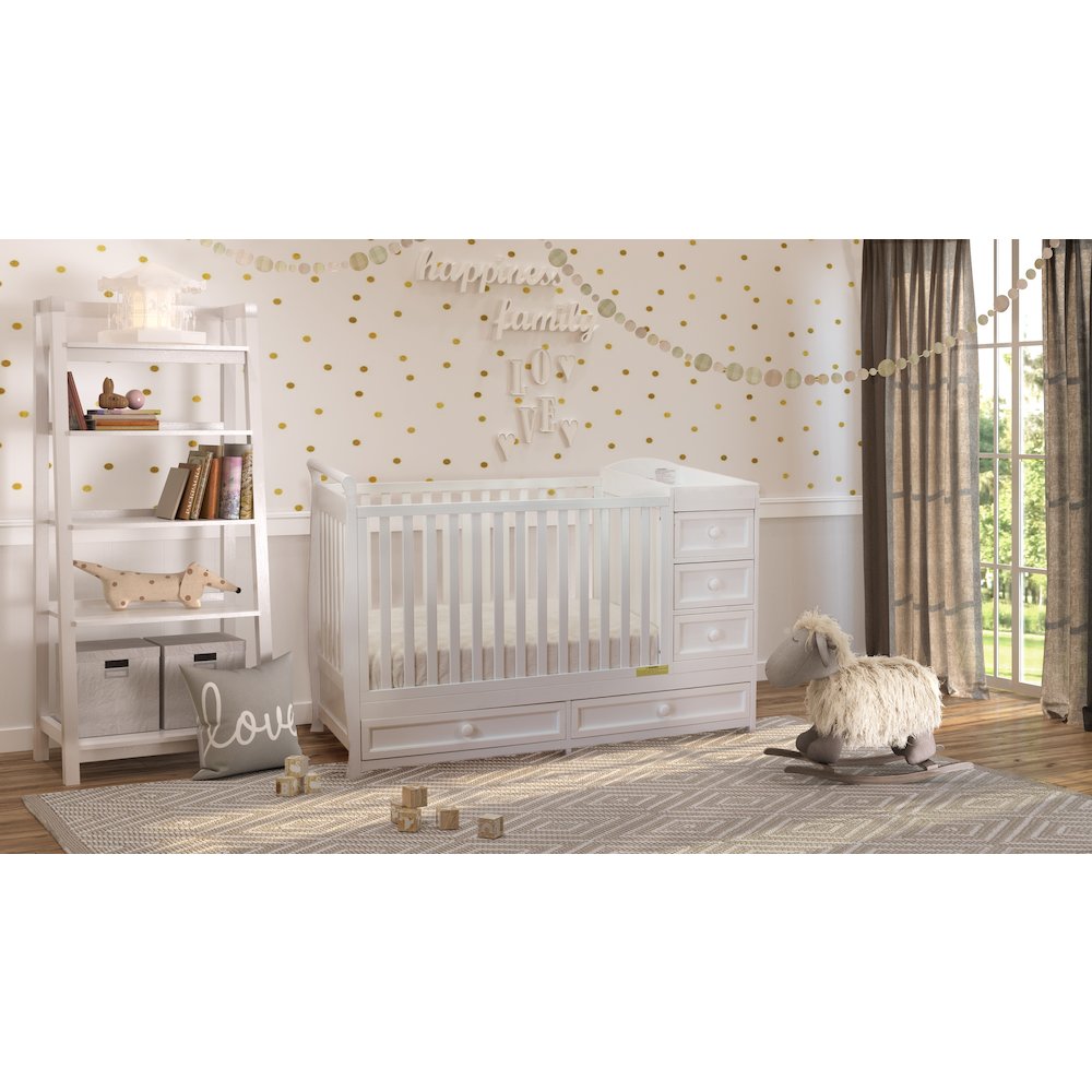 Daphne 2-in-1 Convertible Crib and Changer White