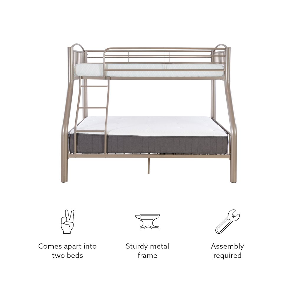 Twin over Full Pewter Bed