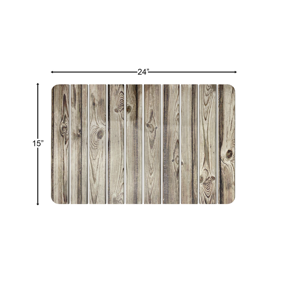 Diatomite Quick-Dry Stone Medium 24" x 15" Kitchen Floor Mat in Wood Color