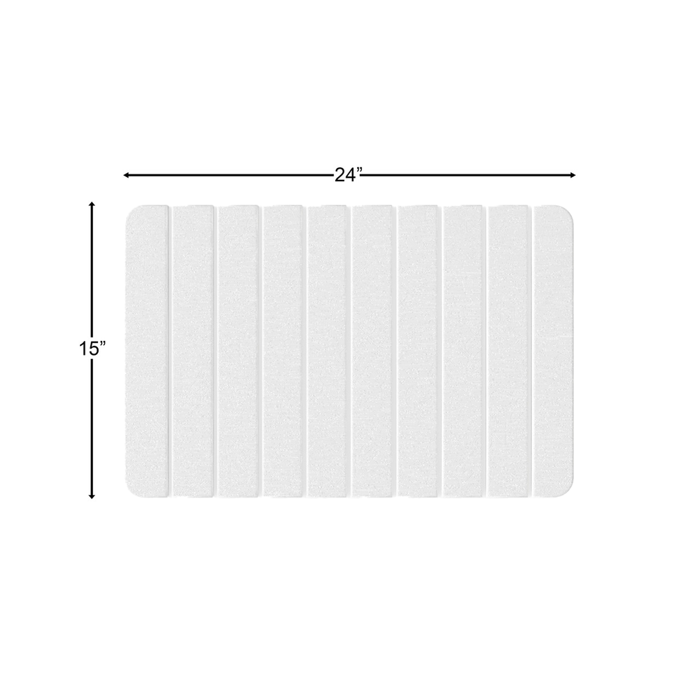 Diatomite Quick-Dry Stone Medium 24" x 15" Kitchen Floor Mat in White