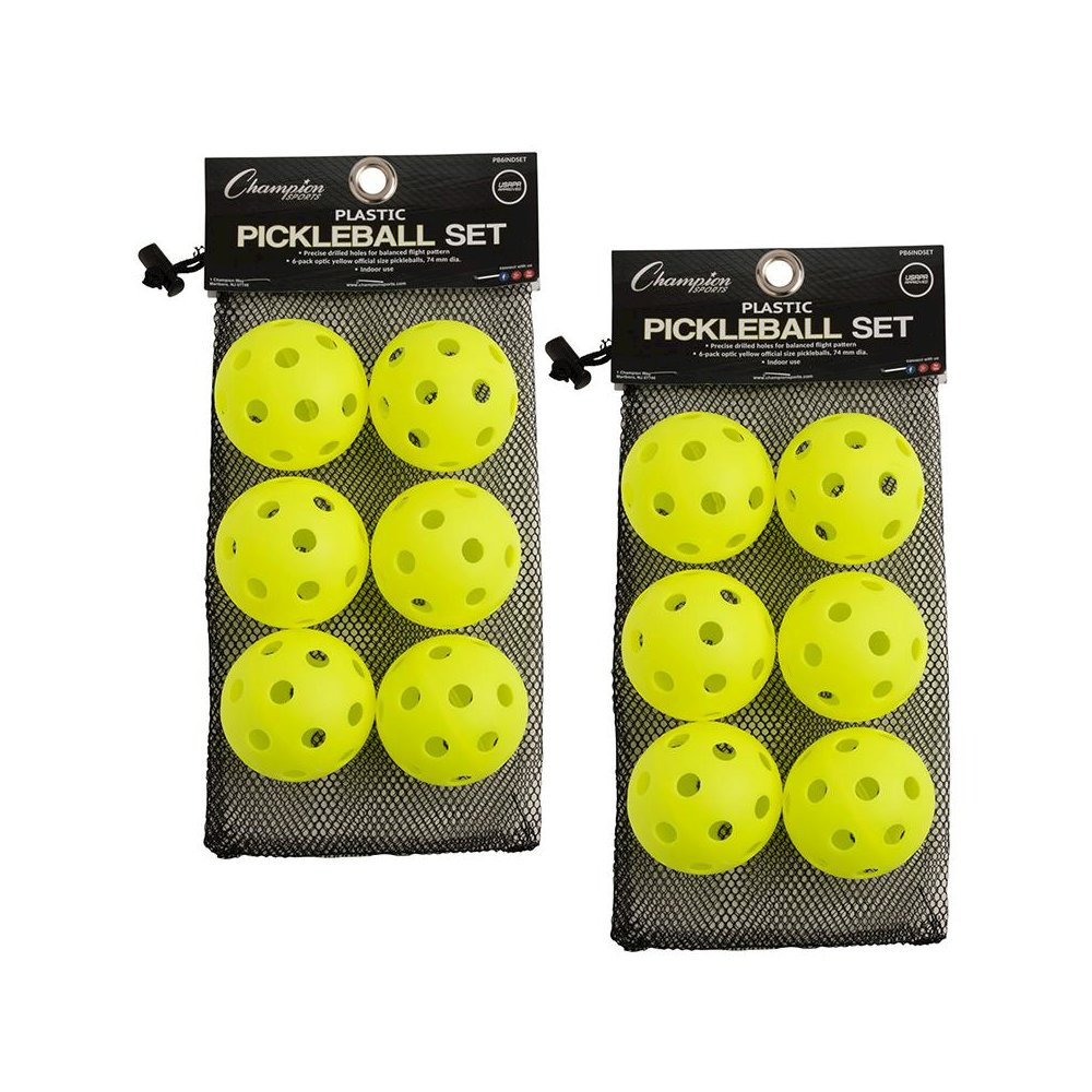 Recreational Indoor Pickleball Set, 6 Per Set, 2 Sets